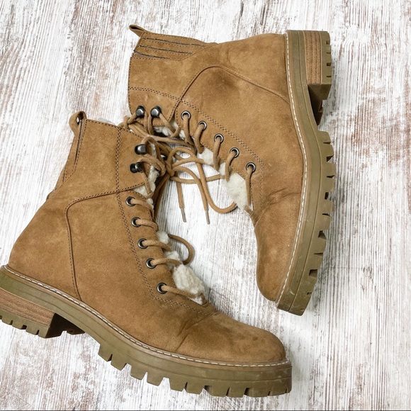 Universal Threads Brown Faux Fur Lace Up Boots Size 9.5 - Picture 2 of 5